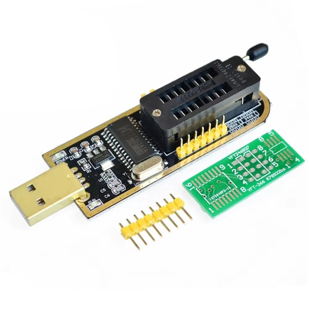 CH341A 24 25 серии EEPROM Flash BIOS USB-модуль программатора + тестовый зажим SOIC8 SOP8 для EEPROM 93CXX/25CXX/24CXX, CH341A