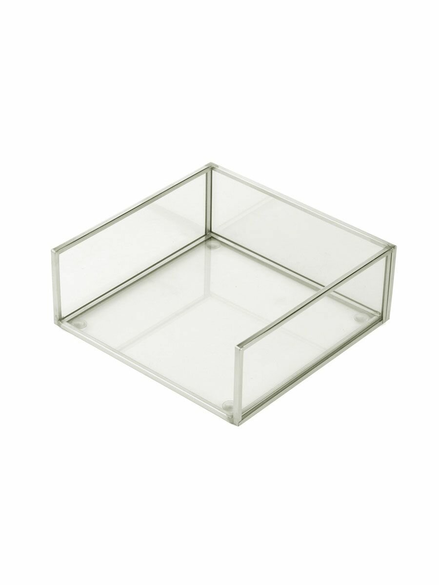 Салфетница под маленькие салфетки 12х12см из стекла и металла — фото 1