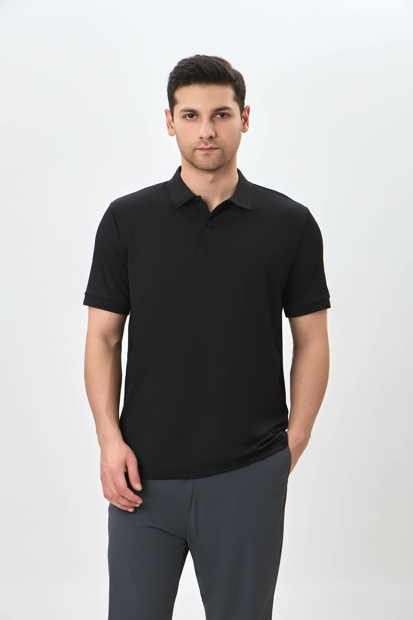 Поло спортивное TERRA PRO, размер L, black