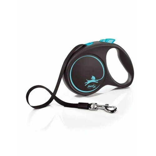 Flexi New Black Design Рулетка черно-синяя L лента 5м до 50кг