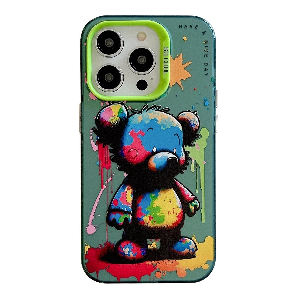 Для iPhone 16 Pro Max серия масляных рисунков с изображением животных из серии PC + TPU Чехол для телефона