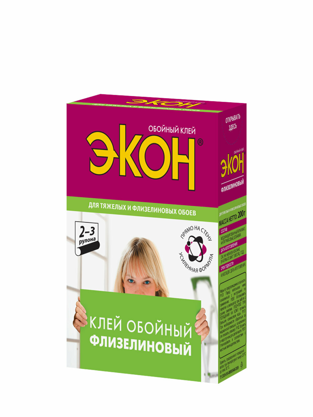 Клей обойный для флизелиновых обоев Экон Флизелиновый 200 г