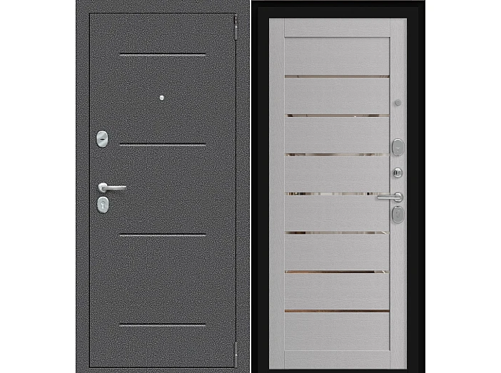 Входная Дверь el’PORTA (Portika) Porta R-2 Серебро 880х2050мм Левое Открывание / Эльпорта Портик 0218-1694.