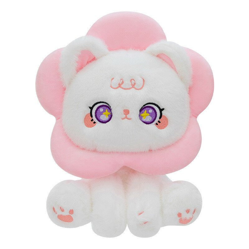 Large sunflower cat plushie animal doll with pp cotton filling for kids room decor