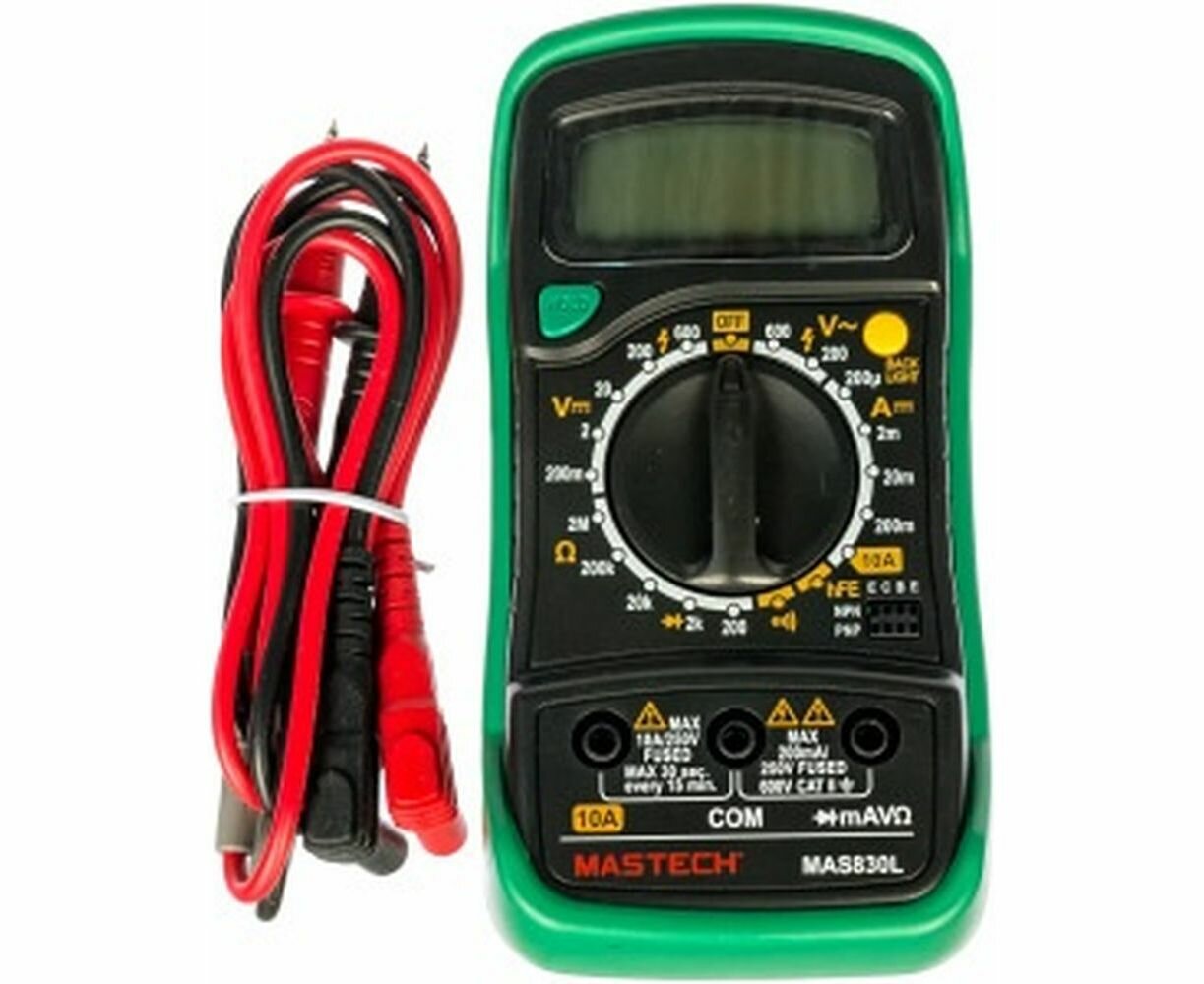 Мультиметр Mastech MAS830L для измерения напряжения тока и сопротивления