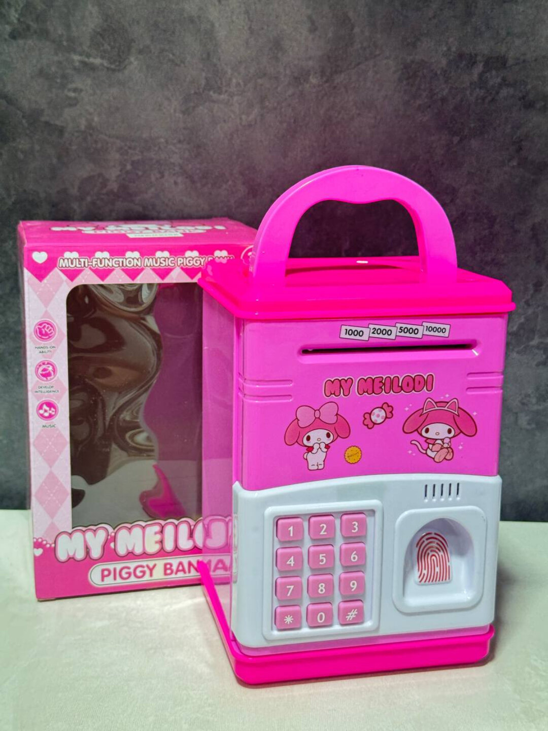 Детский ящик с деньгами в сейфе, музыкальный замок с кодом PIGGY