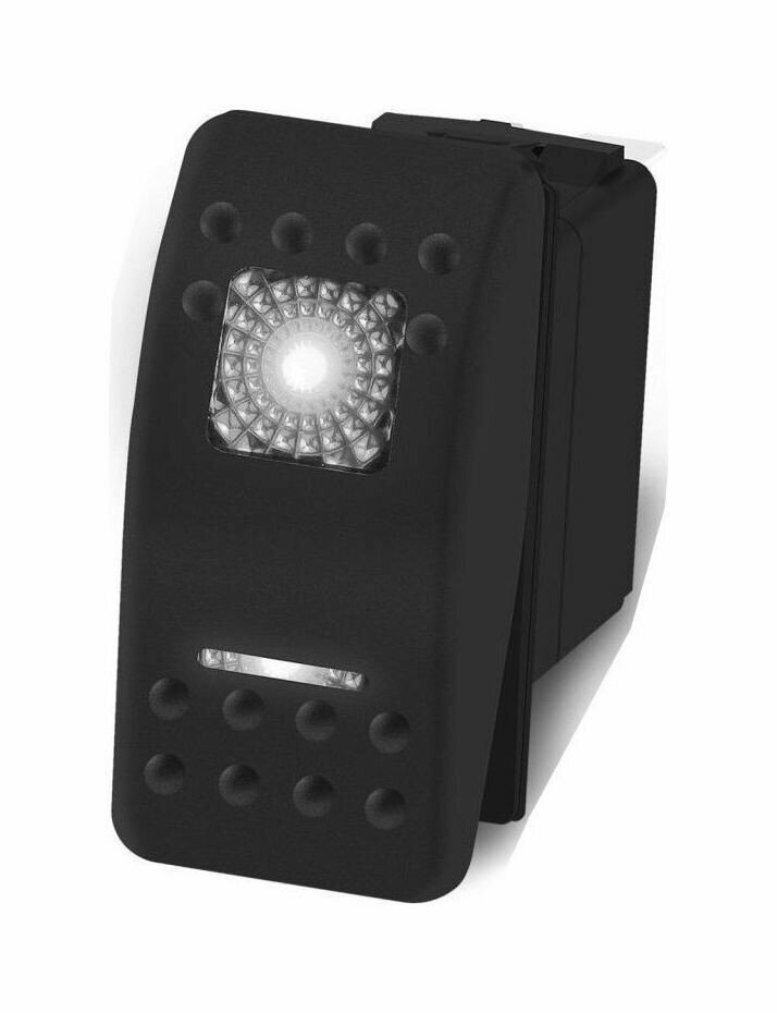 Переключатель трехпозиционный ON-OFF-ON 12В/20А 7р с подсветкой (Москва)