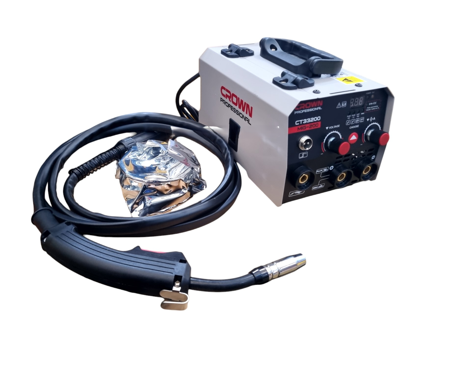 Сварочный аппарат Flux Mig CROWN CT33200, диапазон сварочного тока от 20 до 120А, однофазный, 220В — фото 1