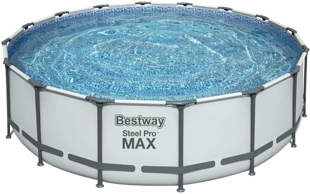 BESTWAY бассейн каркасный 5612Z (008922) 19480 л 488х488 см серебристый/серый голубой