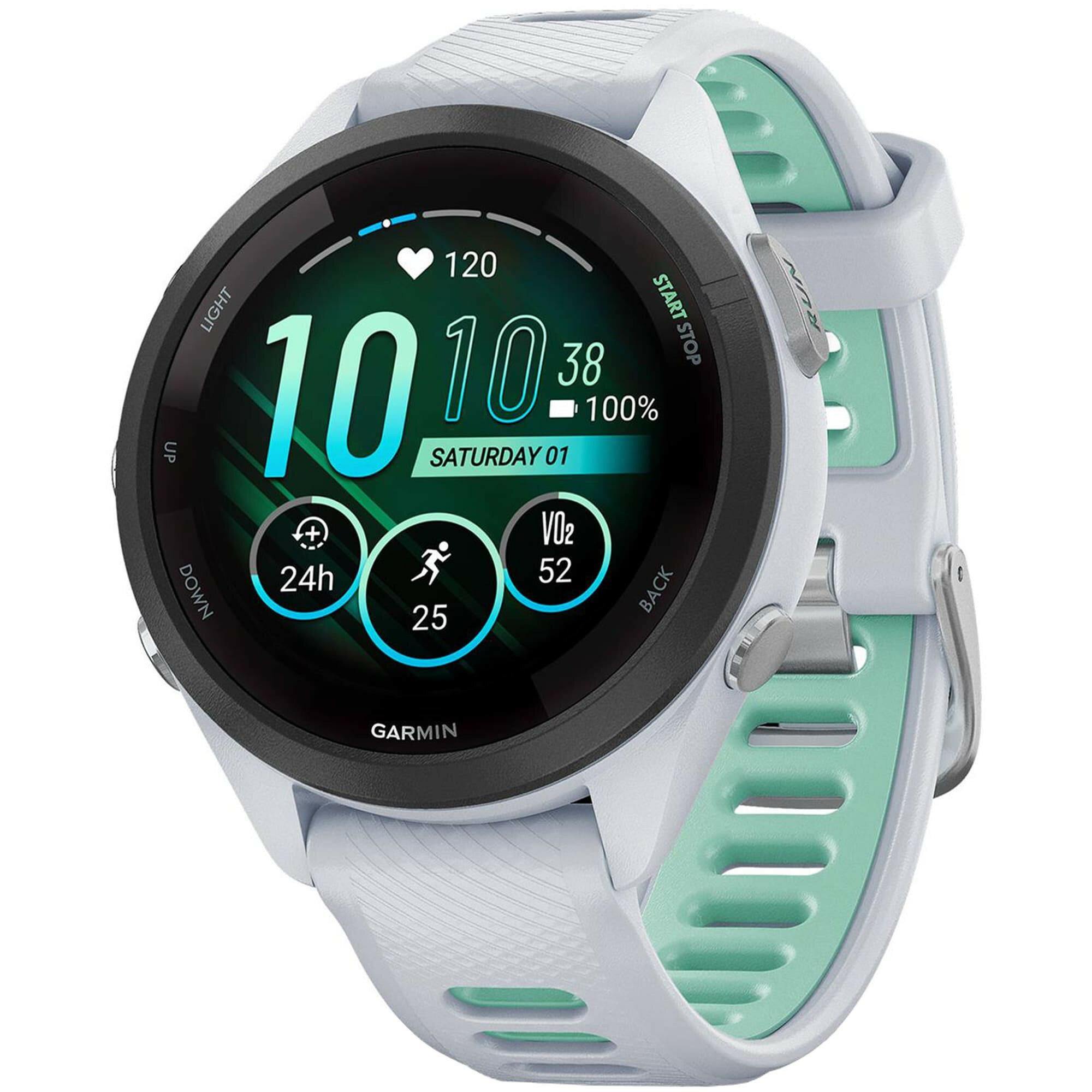 Смарт часы наручные Garmin GPS Running Watch Forerunner 265 265S Whitestone / Neo Tropic (010-02810-44)