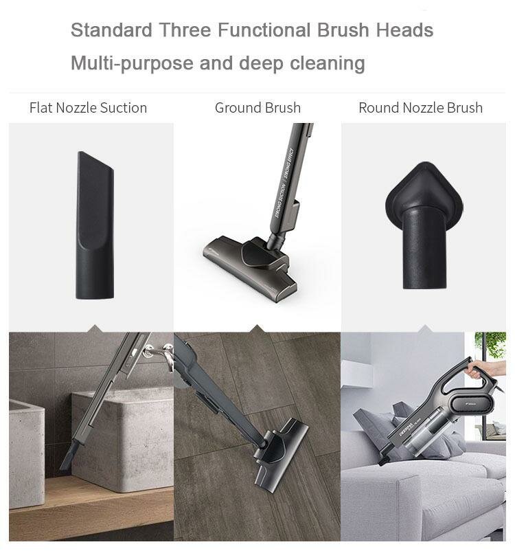 Картинки Пылесос DEERMA DX700S RU, Ростест, вертикальный, сухая уборка, 600Вт, серый