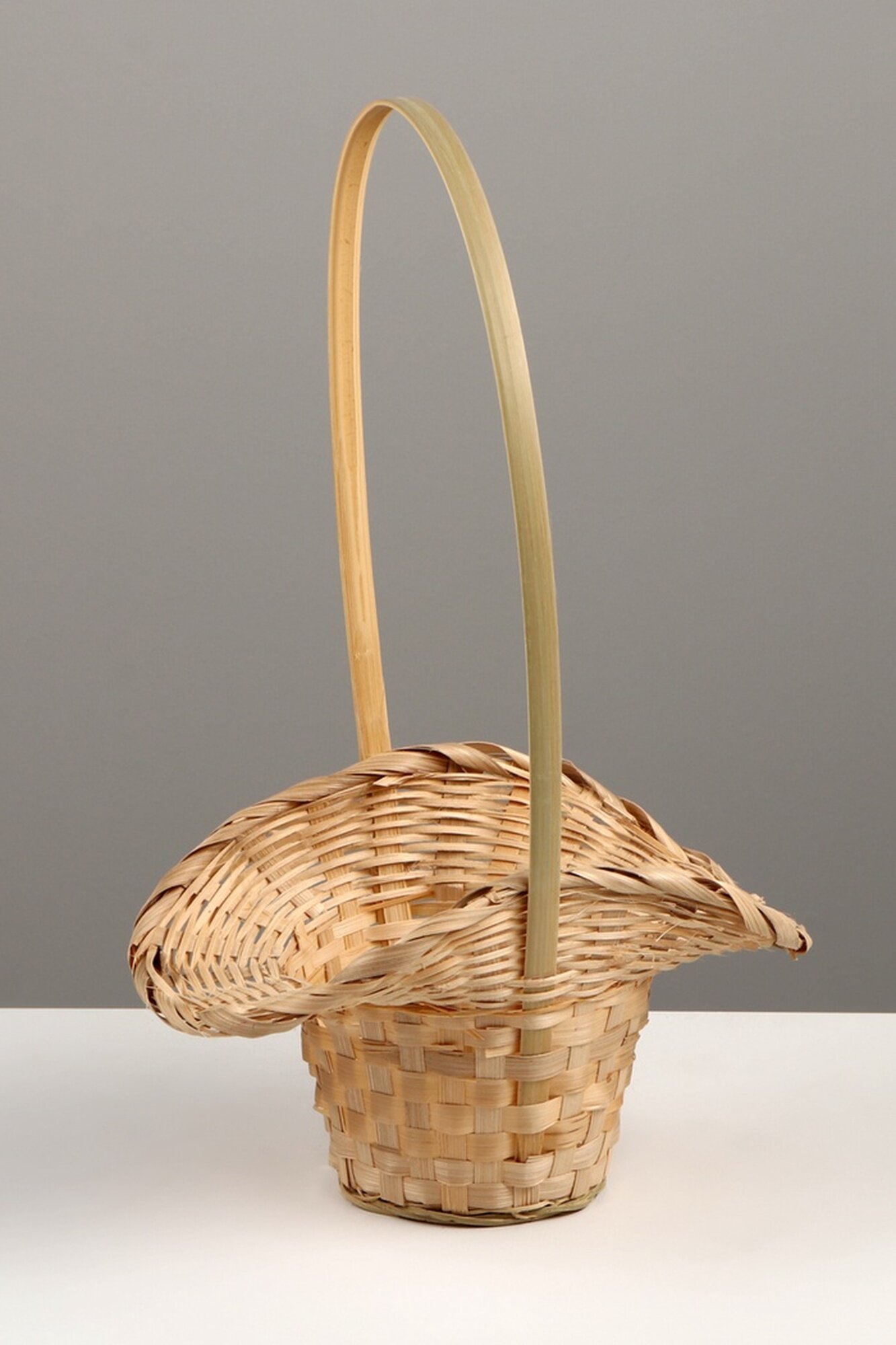Корзина плетёная 21×18×14 см ручка h=15 см бамбук натуральный цвет