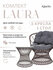 Комплект садовой мебели из поликомпозита "Laura" с розовыми подушками, Набор меб...