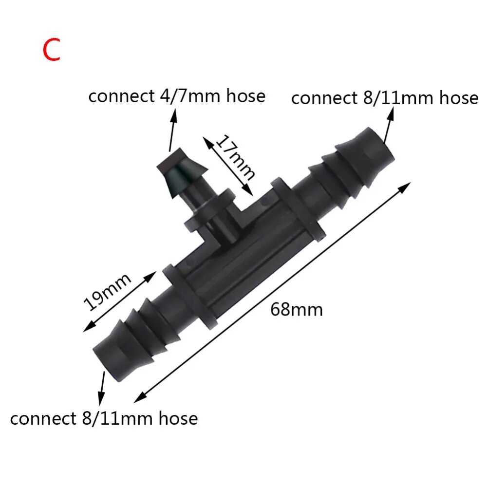 Соединители для садового шланга пластиковые 10 шт C
