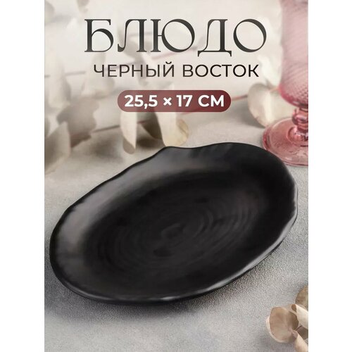 фото Блюдо «чёрный восток», 25,5×17×2,5 см, цвет чёрный magistro