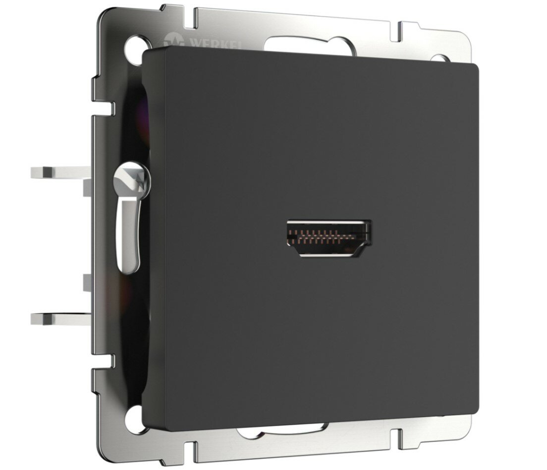 Розетка Werkel W1186008 WL08-60-11 HDMI IP20 чёрный матовый
