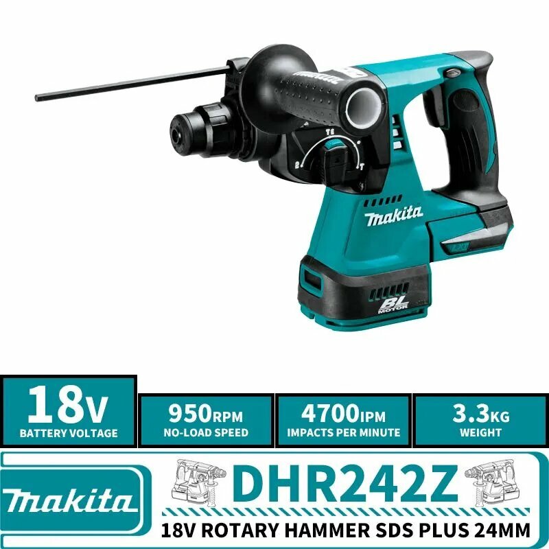 Makita DHR242 18 В LXT Бесщеточный аккумуляторный 24-мм роторный молоток-SDS-Plus