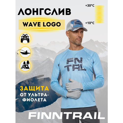Лонгслив Finntrail с UV-защитой Wave для велоспорта футбола 6613_LightBlue размер 3XL