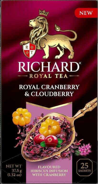 Чай пакетированный Richard, Royal Cranberry & Cloudberry, 25 пакетиков