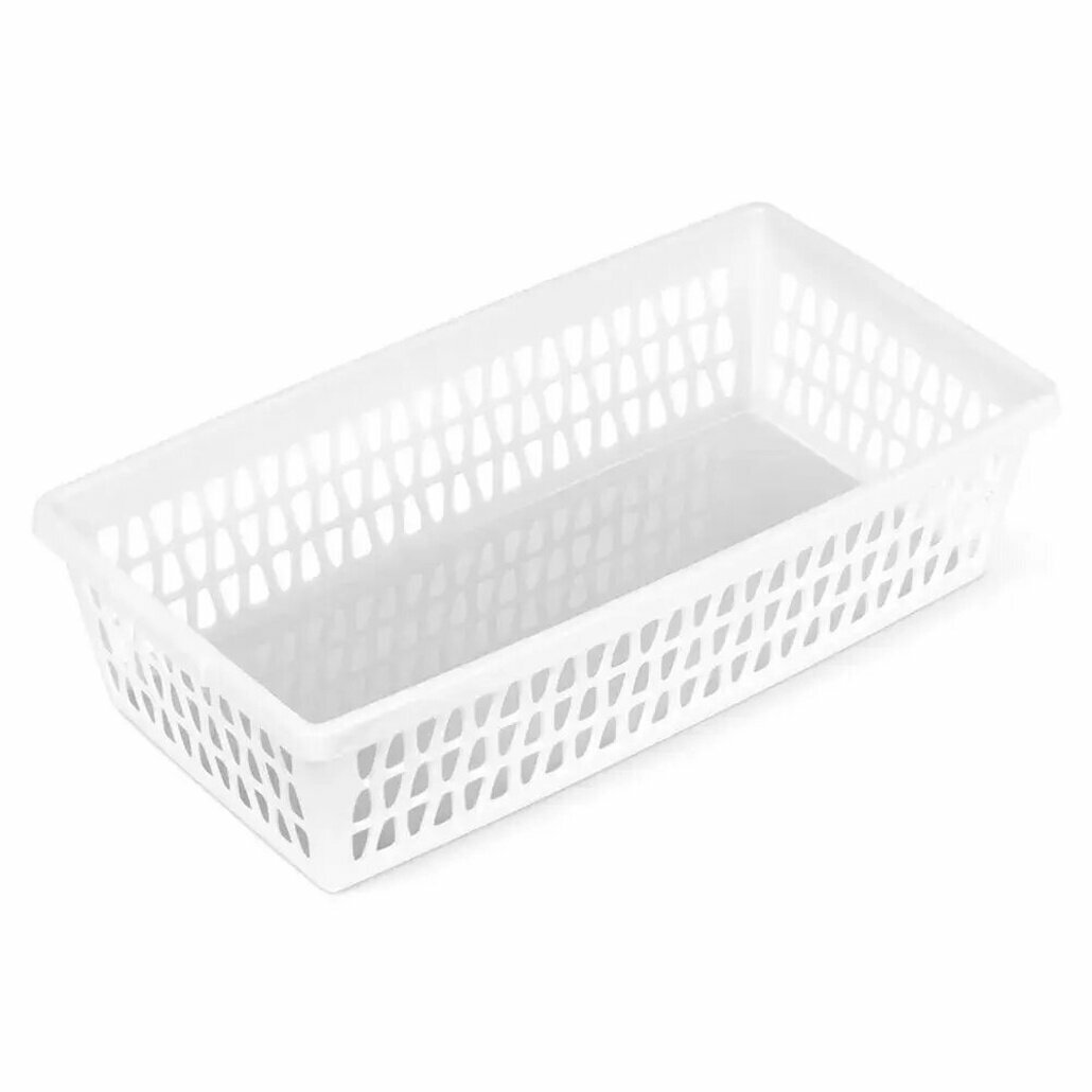 Корзина для хранения «Велетта» 21х5см пластик белая перфорация С711БЕЛ