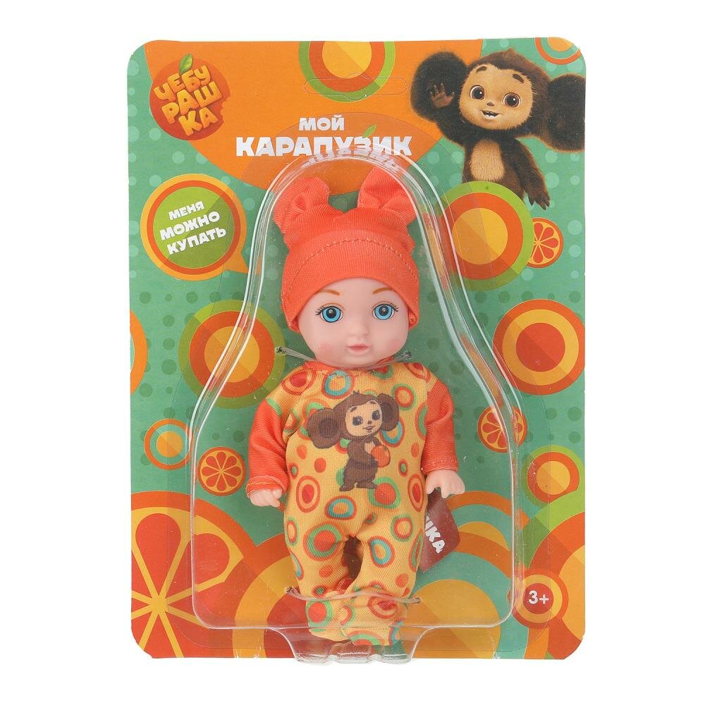 Пупс Чебурашка 12 см /можно купать/ карапуз Y12AB-CHEBURASHKA-25-RU шт