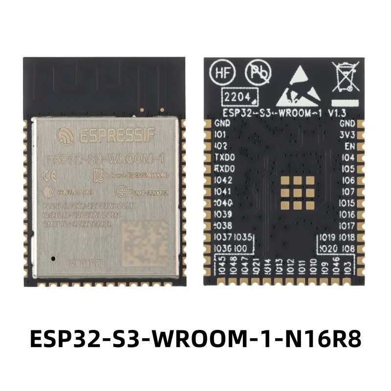 ESP32-S3-WROOM-1 4 МБ, 8 МБ, 16 МБ, 32-битный двухъядерный модуль MCU Wi Fi + Bluetooth, ESP32-S3-WROOM-1, N16R8