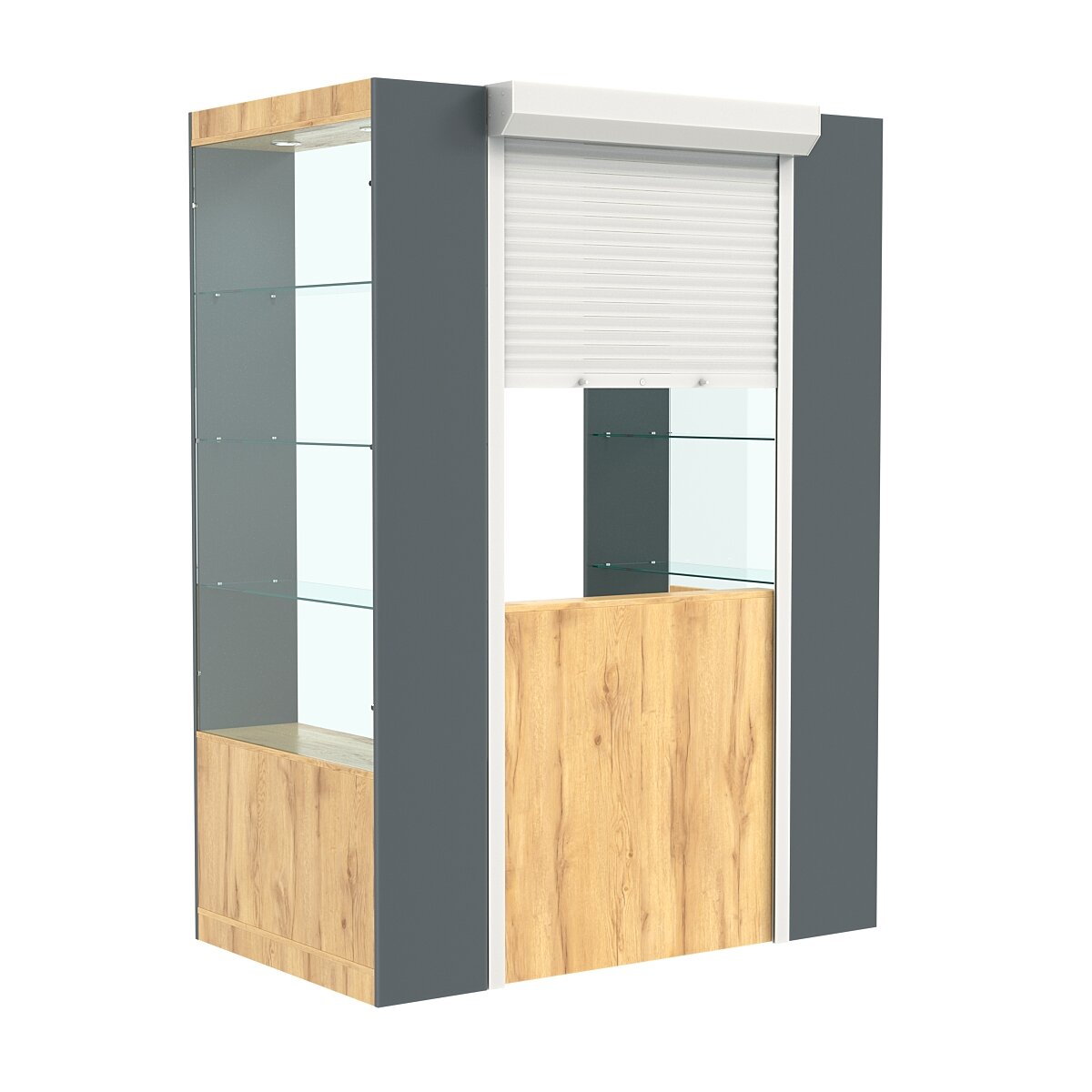 П-образный павильон №3-3П (135 кв. м) Дуб Золотистый и Темно-Серый