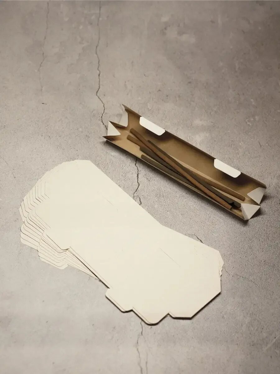 Коробка упаковочная, треугольная, 3х3х26 см, картонная, белая/бежевая, 10 штук