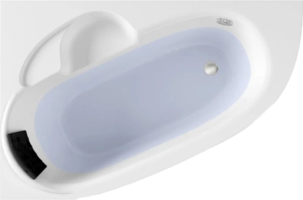 Акриловая ванна Lavinia Boho Bell Pro L угловая пристенная 140x95 с подголовником сидячая асимметричная с каркасом