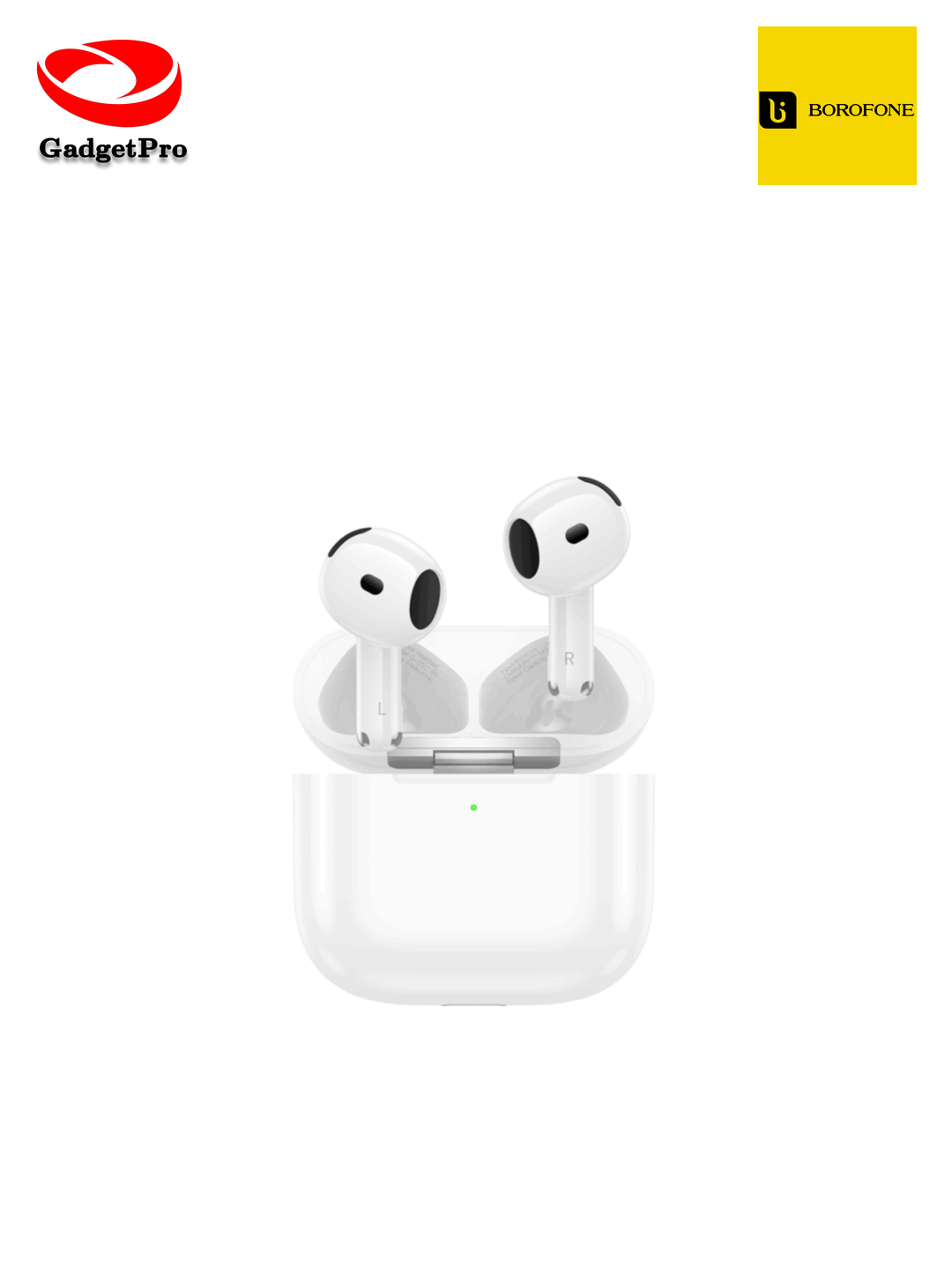 Беспроводные TWS наушники Borofone BW94 (AirPods 4): современный звук, Bluetooth 5.3, белый цвет
