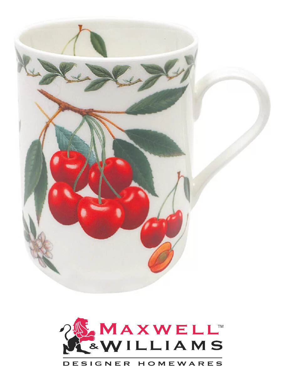 Кружка фарфоровая Maxwell & Williams Фрукты Вишня 300 мл подарочная упаковка