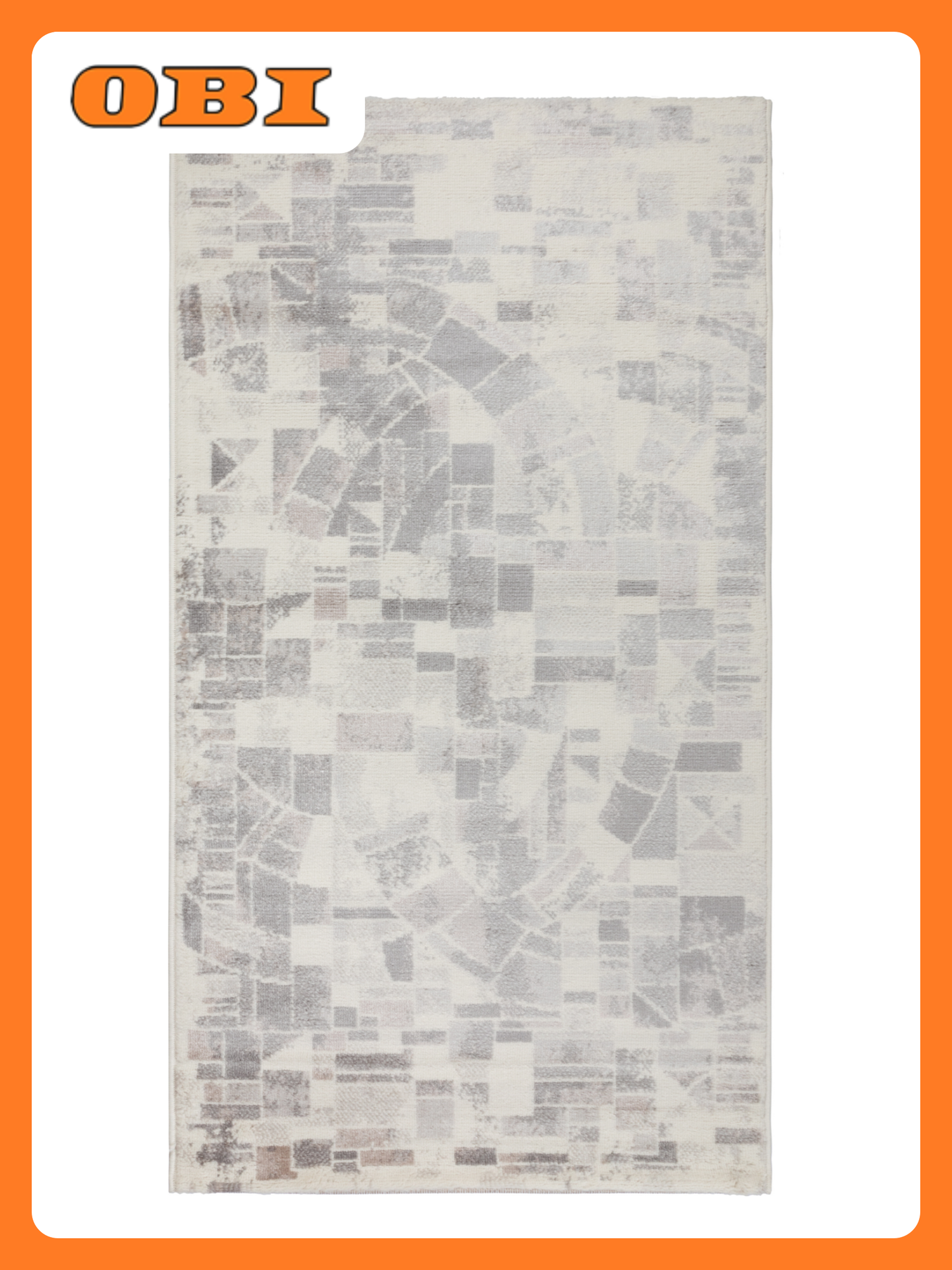 Ковер VENZA 0.8x1.5 м высота ворса 10 мм прямоугольный серый/бежевый