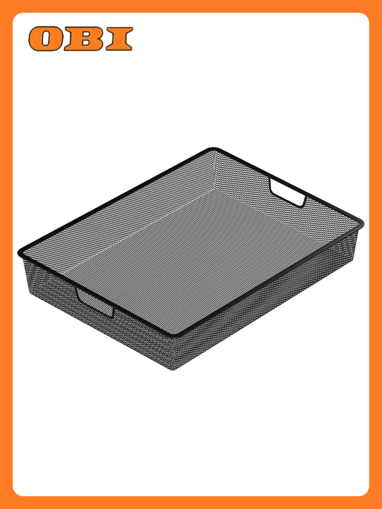 Корзина сетчатая Larvij 555x410x85 мм 15 кг черная