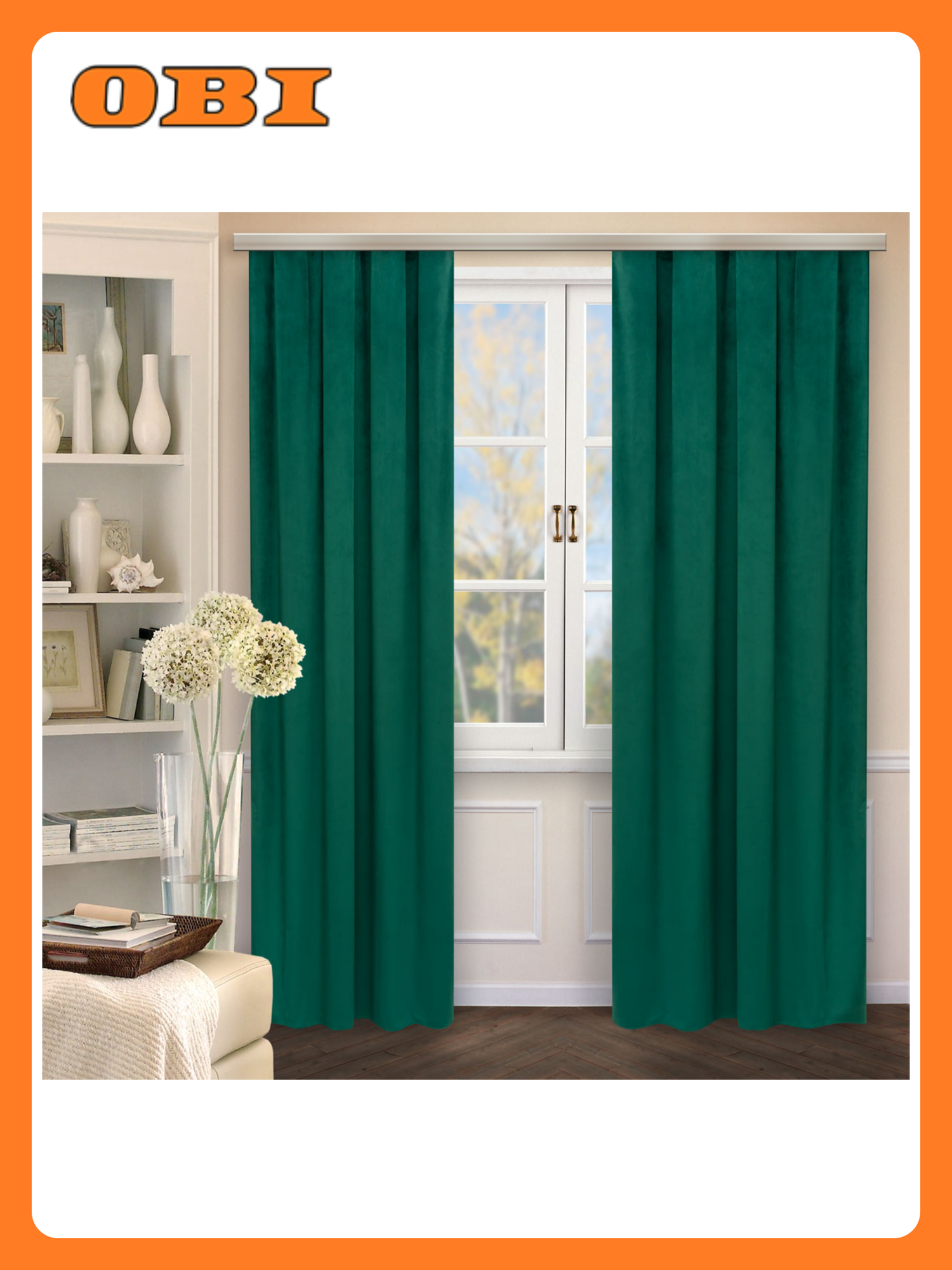 Комплект штор из бархата Linen Way изумруд 145х270