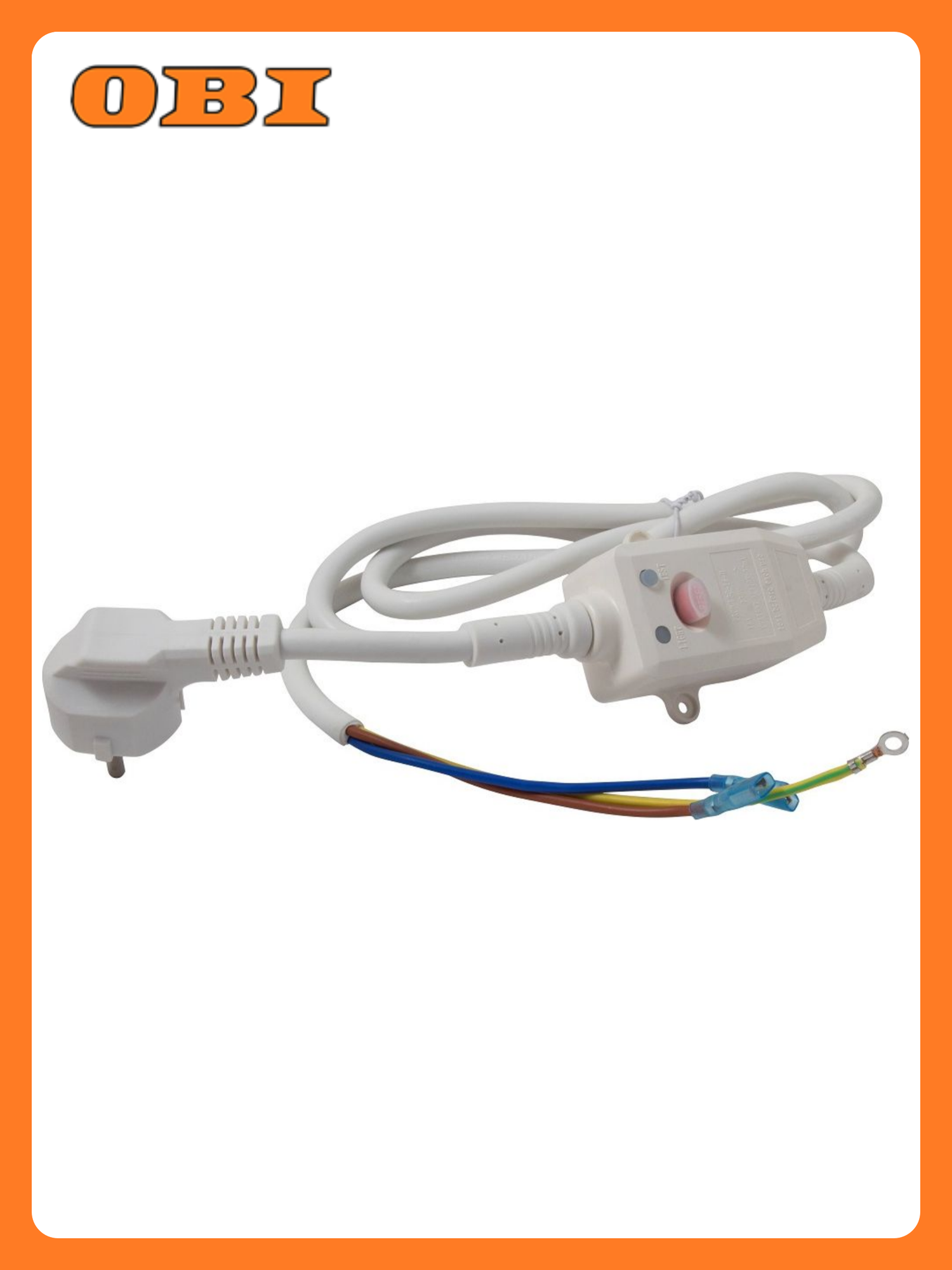 Шнур электрический MasterProf с вилкой и УЗО для водонагревателей белый