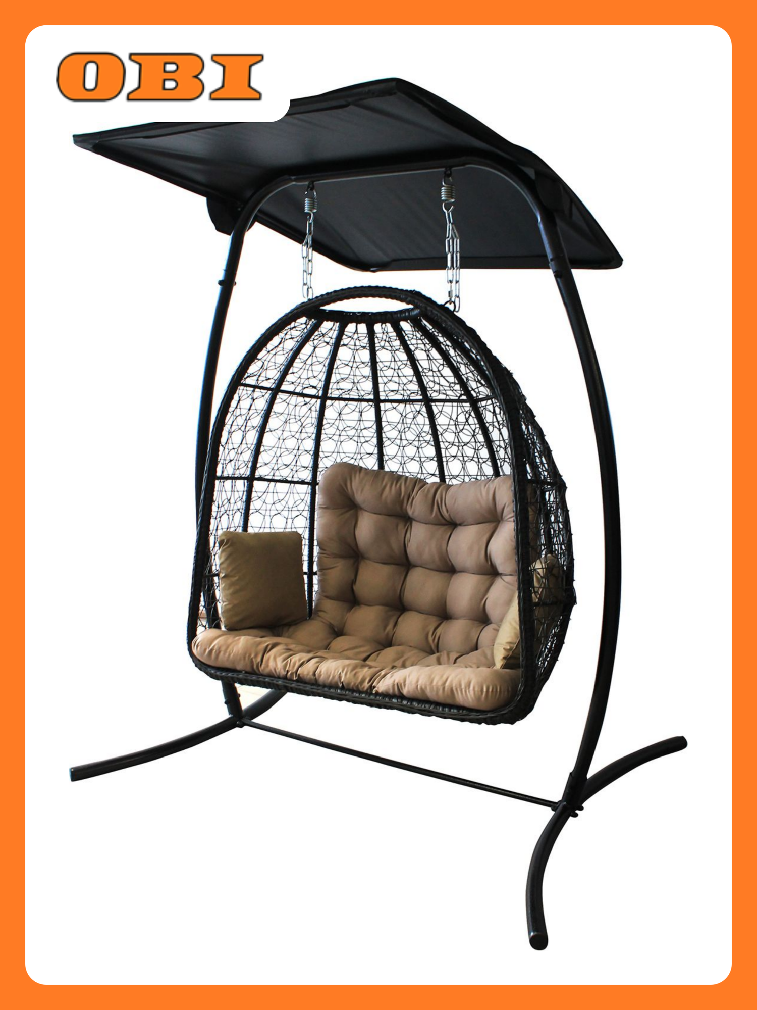 Кресло подвесное GreenGard  Минас   текстиль  металл  искусственный ротанг  солнцезащитный тент  180кг