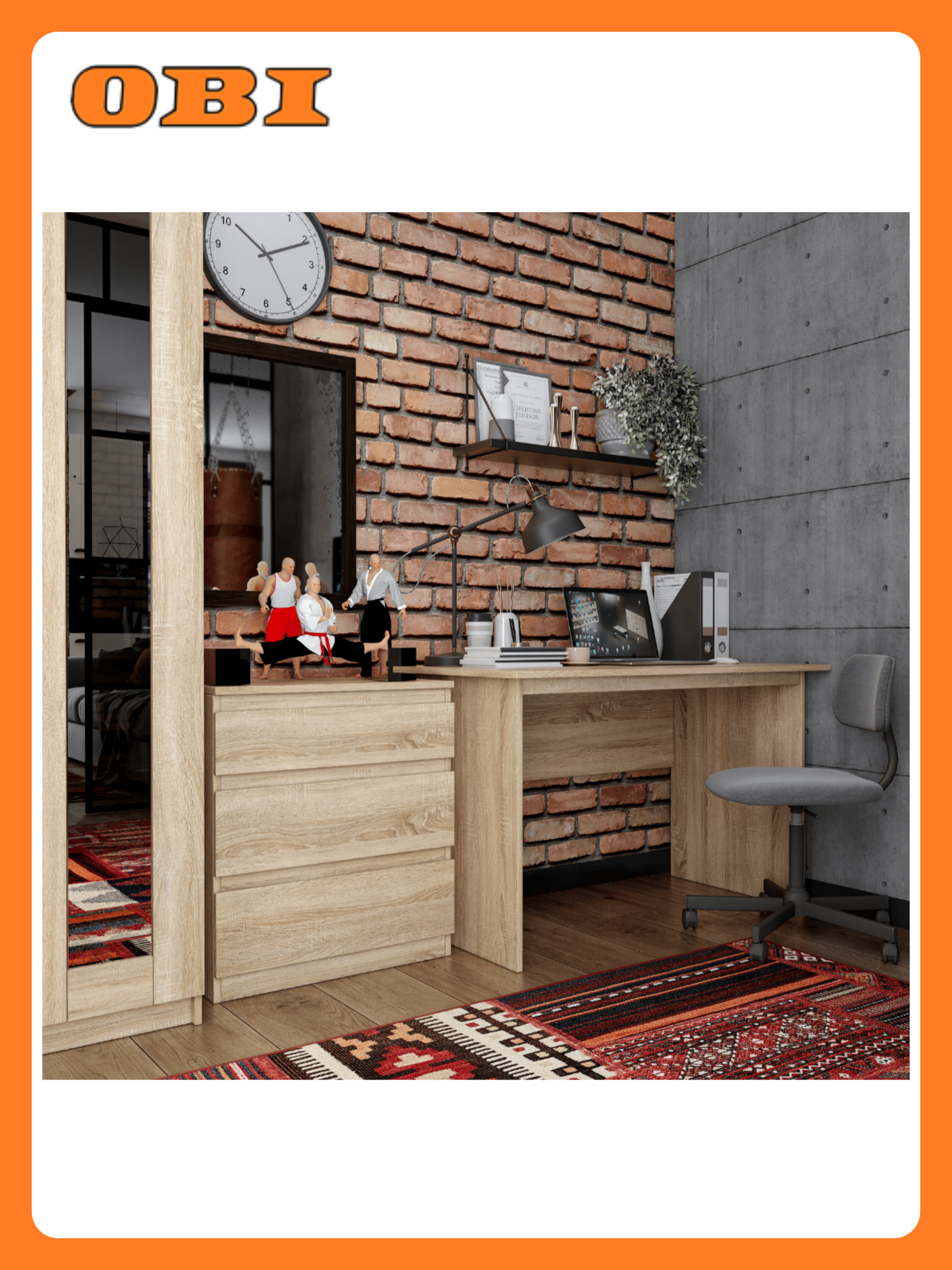 Комод Шведский Стандарт Кастор 3 ящика 650x396x716 мм дуб сонома