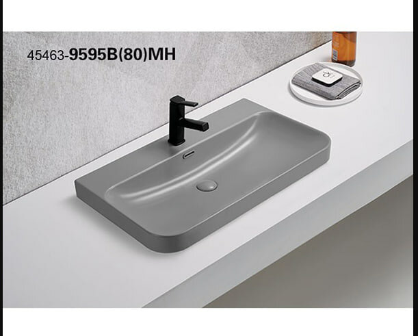 Раковина OTTO-813-50 , накладная, серый, керамическая, 50x46 см