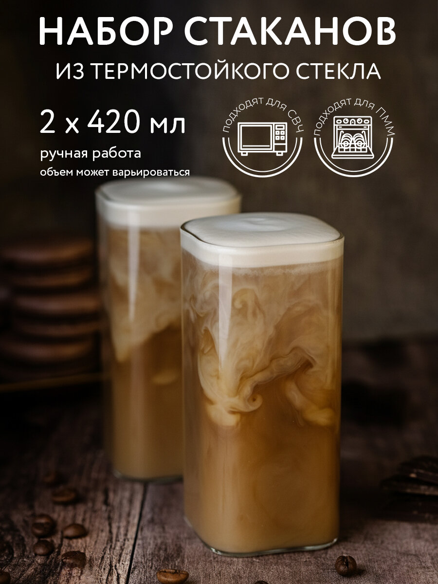 Набор стаканов из термостойкого стекла, 420 мл, 2 шт ND Play