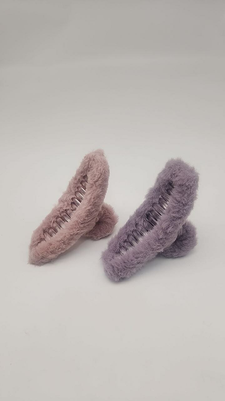 Крабик для волос с меховым покрытием — стиль и комфорт для девочек — фото 1