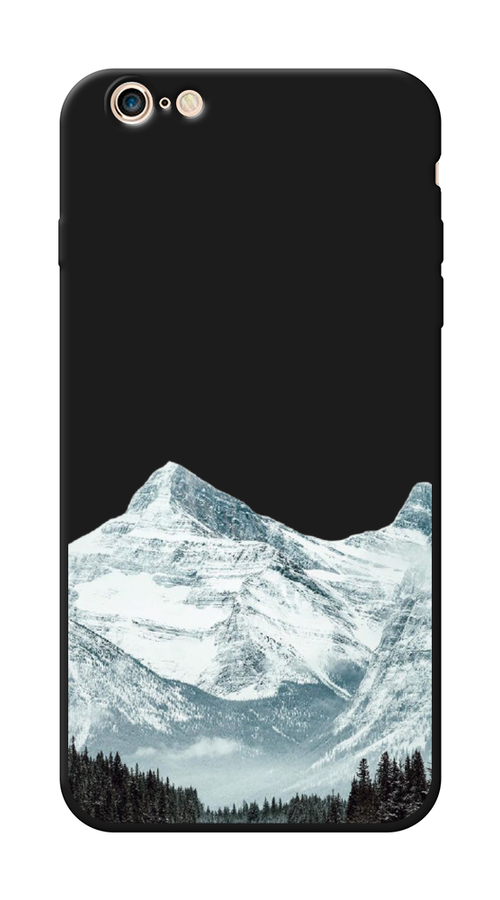Матовый силиконовый чехол на Apple iPhone 6 Plus/6S Plus / Айфон 6 Плюс/Айфон 6С Плюс Горы арт 1, черный