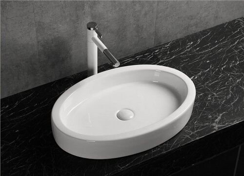 Изображение товара Раковина Ceruttispa CR7045 накладная, белая, овальная 630х415х100