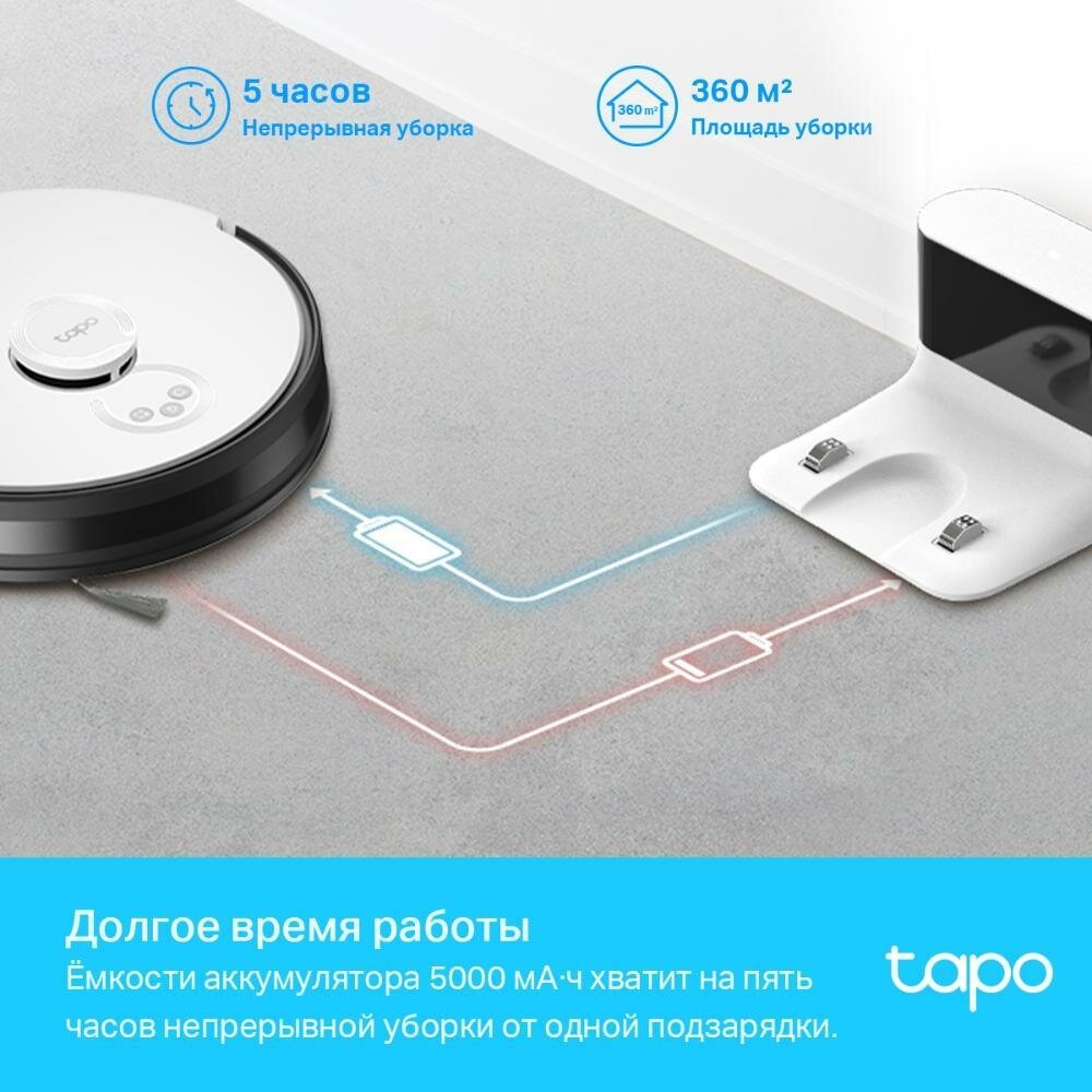 Робот-пылесос TP-Link Tapo RV30 белый/черный - фото №7