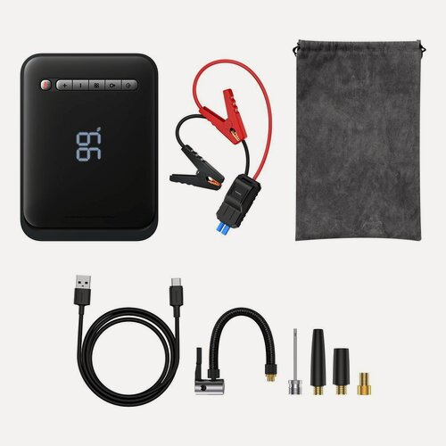 Изображение товара Пусквой стартер и автомобильный компрессор Baseus Super Energy 2-in-1 Jump Starter (1000A), черный (CGCN000001)