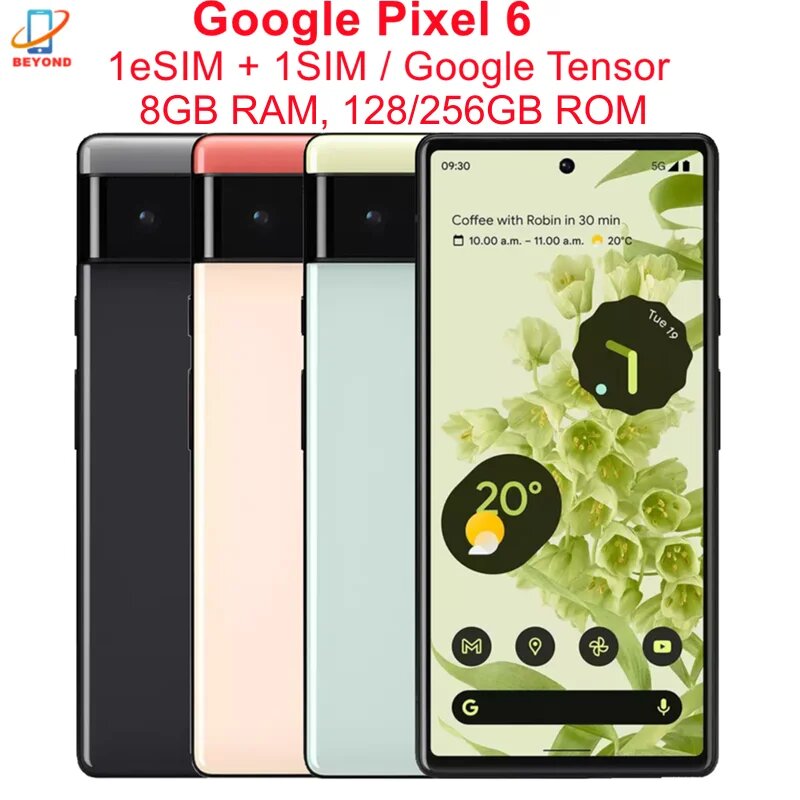 Смартфон Google Pixel 6, 8/128ГБ, 8/256ГБ, global, Б/у, Official Standard, Google, Pixel 6, Смартфон, Черный, 8ГБ, 128ГБ, global, Б/у — фото 1