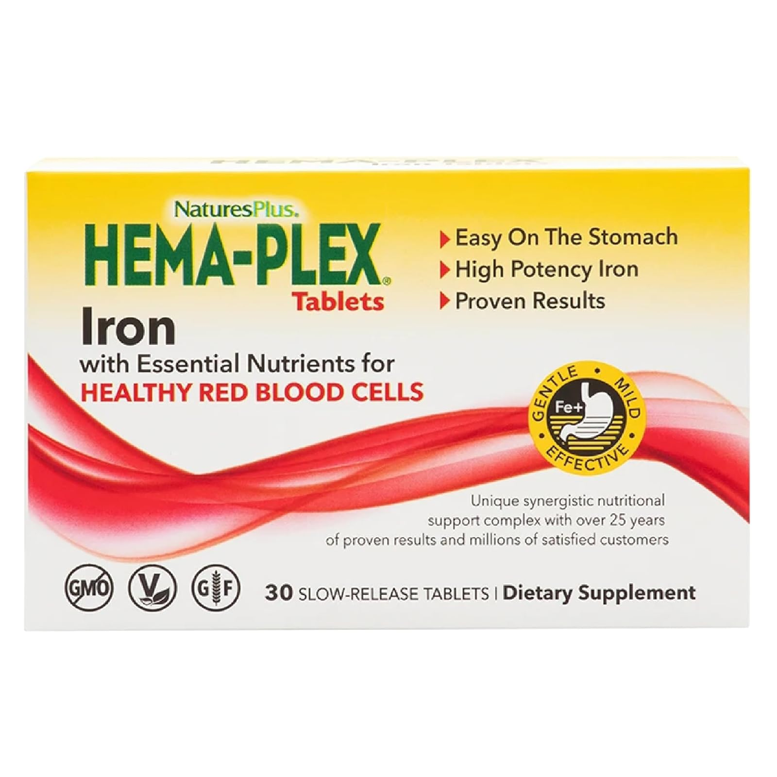 Железо Хема Плекс NaturePlus Hema-Plex 30 таблеток с длительным высвобождением