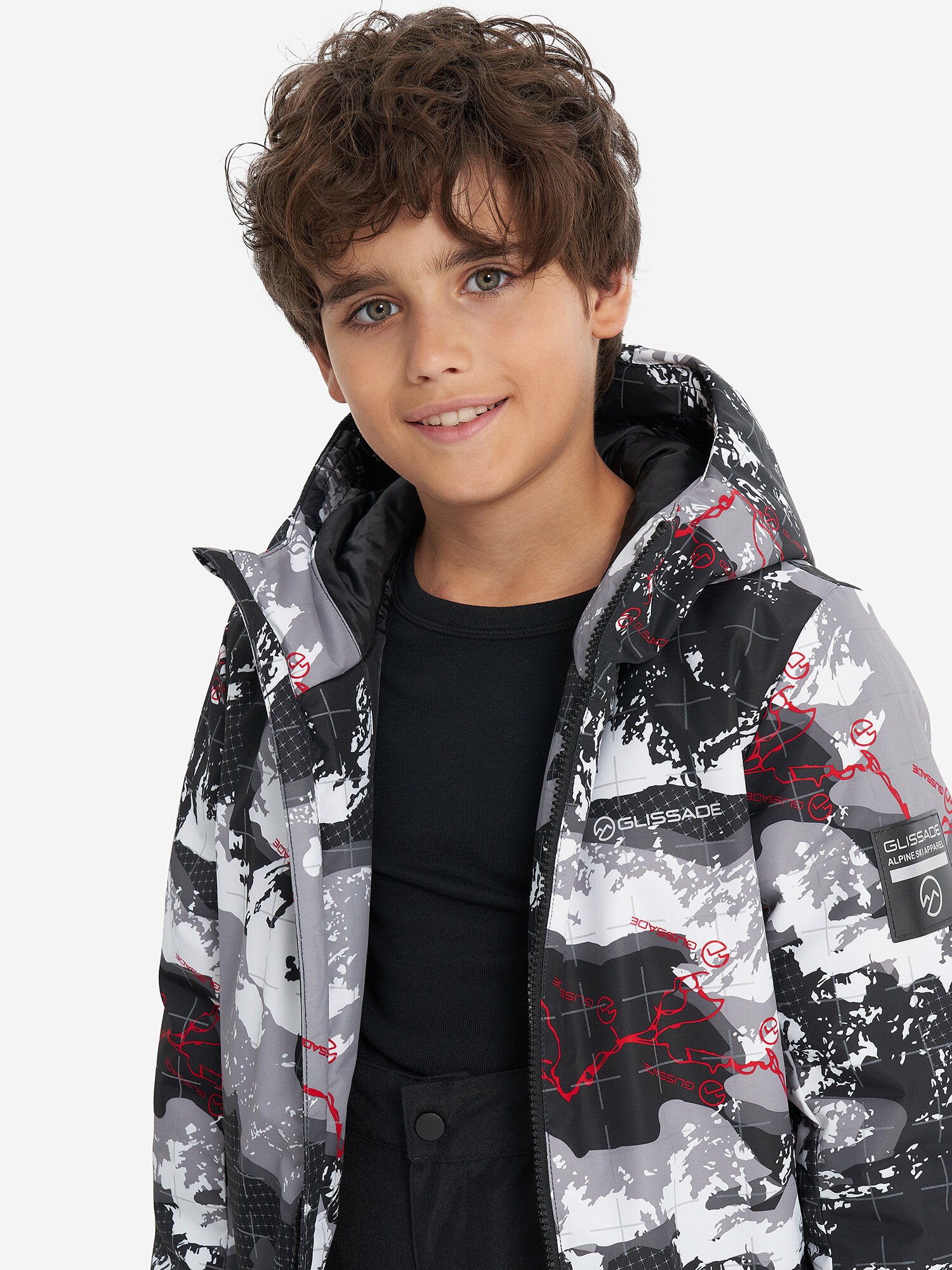 Куртка горнолыжная GLISSADE Universe Boys Padded Jacket, размер 134/140, черный