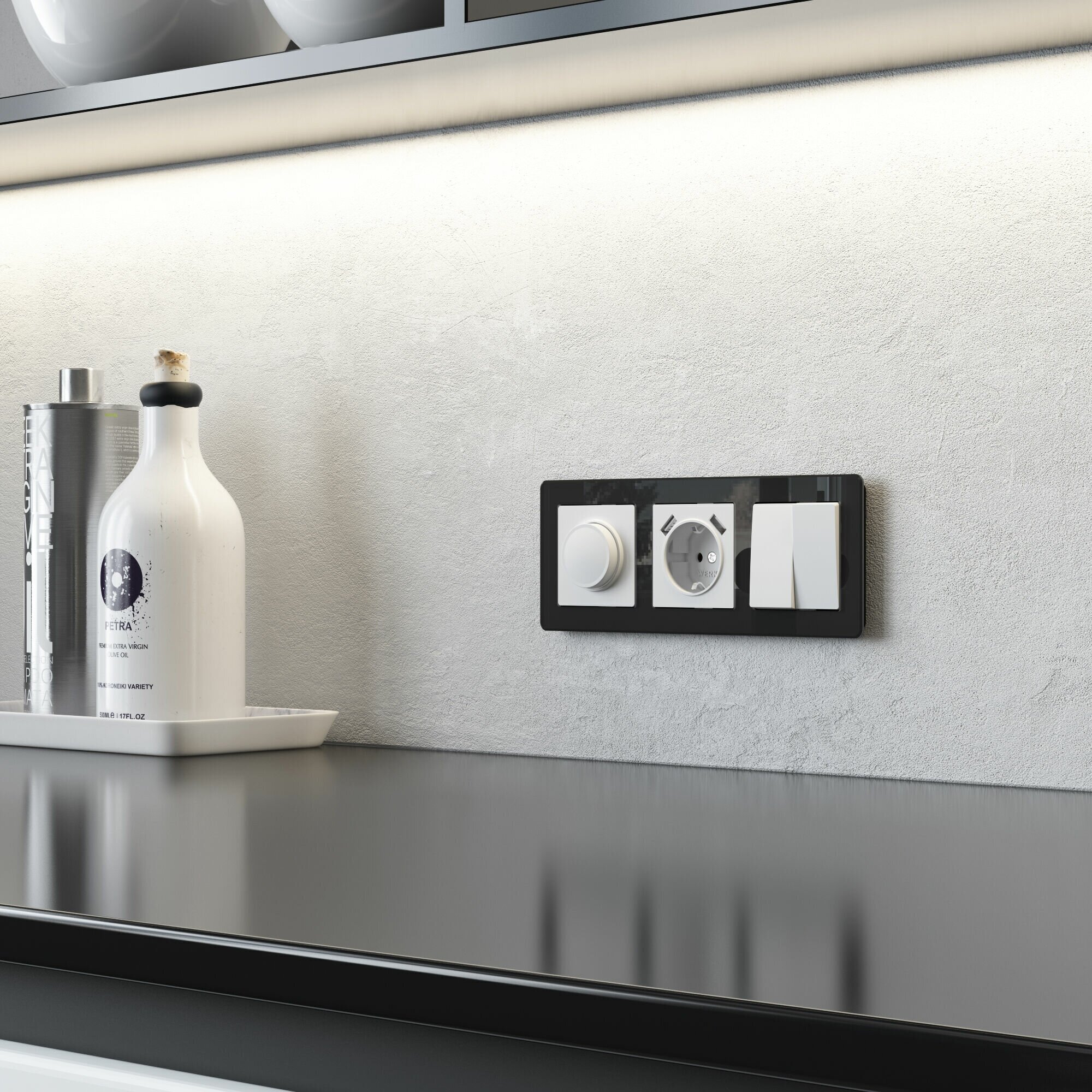 Рамка на 3 поста Acrylic Werkel (черный) — фото 1