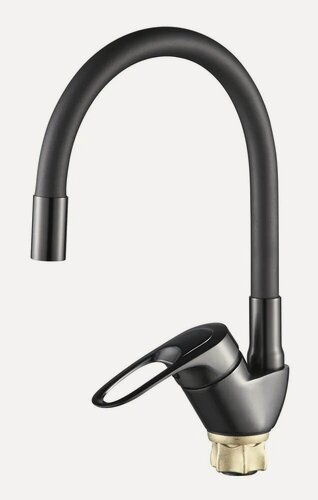 Изображение товара Кухонный смеситель с гибким темно-серым изливом, графит, эко-алюминий A3193Y