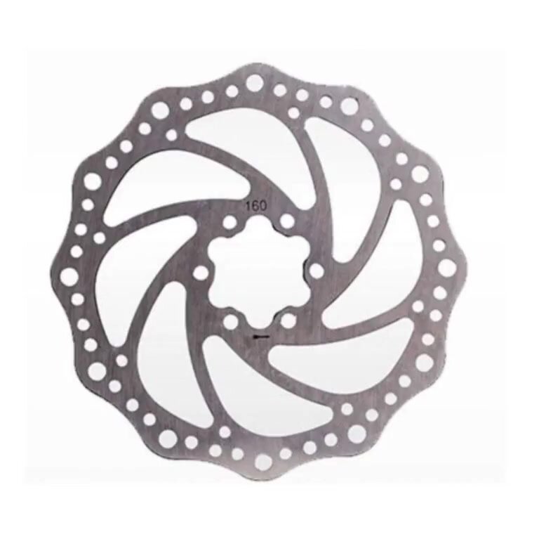 Тормозной диск, для велосипеда, дисковый, механический, 160мм, серебристый — фото 1